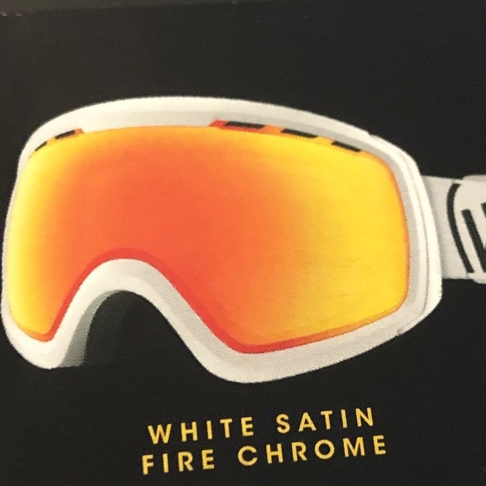 White Satin Fire Chrome Ski Goggles